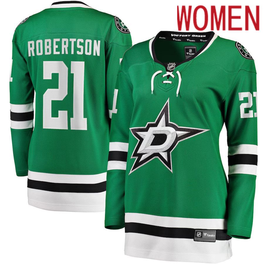 Women Dallas Stars #21 Jason Robertson Fanatics Branded Kelly Green Home Breakaway NHL Jersey->women nhl jersey->Women Jersey